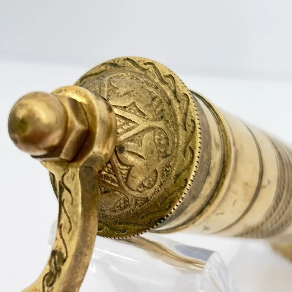 Brass Turkish-Style Hand Crank Coffee Pepper Spice Grinder 7 Inch